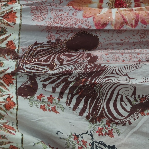 julie G. Y2K fit flare girly floral zebra sequin Sleeveless Dress - Multicolor M - Picture 4 of 11